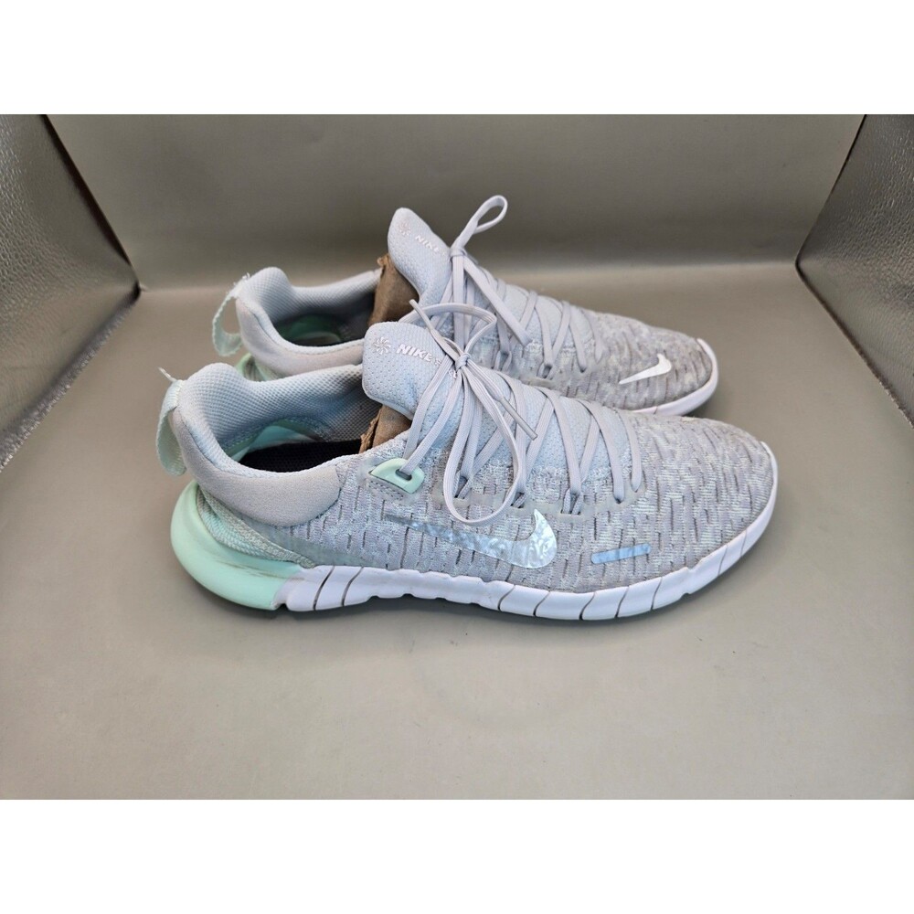 Nike Free Run 5.0 Shoes Women's 7.5 Pure Platinum Mint Running Athletic Sneakers